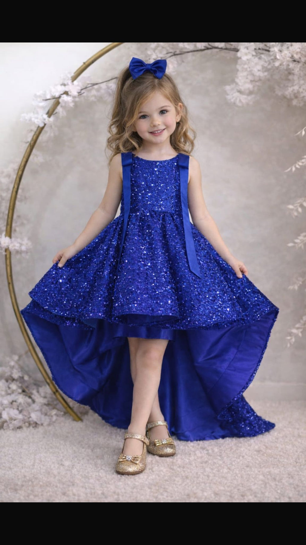 Asel - Saks Mavisi Prenses Elbisesi - 1 Yaş / 12 Yaş - Kişiye Özel Tasarım