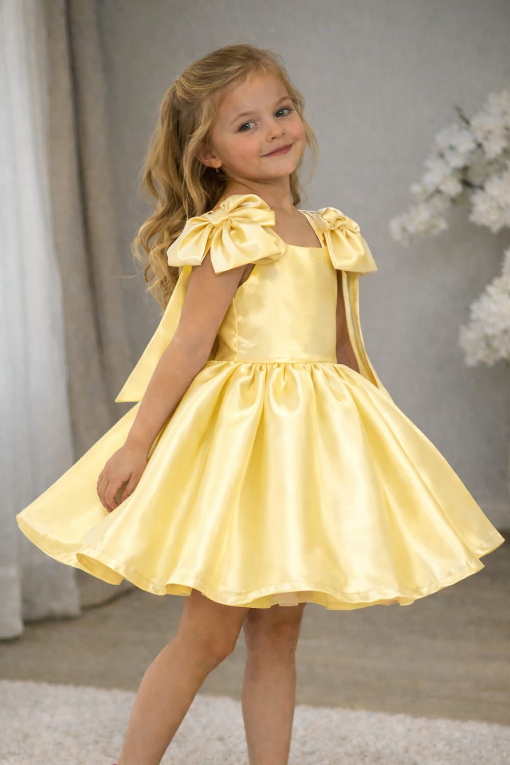 Camellia - Sarı Prenses Elbisesi - 1 Yaş / 12 Yaş - Kişiye Özel Tasarım