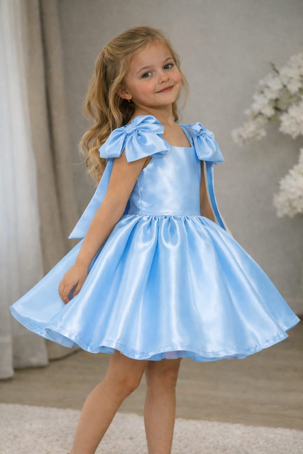 Camellia - Gökyüzü Mavisi Prenses Elbisesi - 1 Yaş / 12 Yaş - Kişiye Özel Tasarım