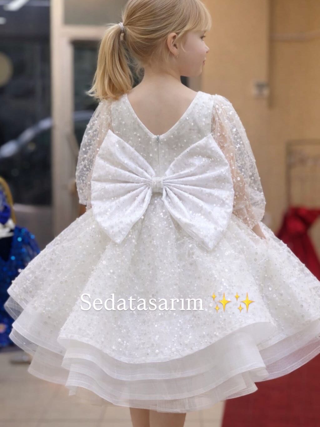 Viva Işıltısı Beyaz Prenses Elbisesi - 1 Yaş / 12 Yaş - Kişiye Özel Tasarım